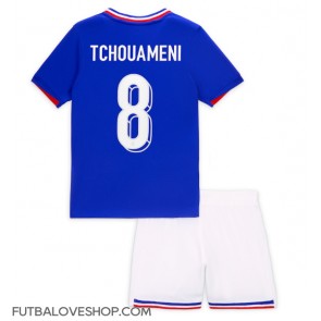 Dres Francúzsko Aurelien Tchouameni #8 Domáci pre deti ME 2024 Krátky Rukáv (+ trenírky)